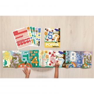 Poppik - Panorama + 520 stickers CHIFFRES de 1 à10  (3-6 ans) - Jeu éducatif
