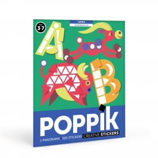Poppik - Panorama + 520 stickers LETTRES de A à Z  (3-6 ans) - Jeu éducatif