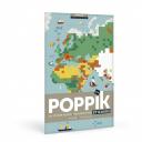 Poppik - Poster + 1600 stickers CARTE DU MONDE (6-12 ans) - Jeu éducatif