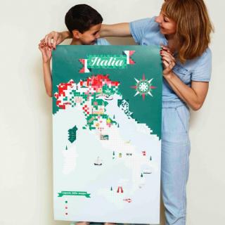 Poppik - Poster + 1600 stickers ITALIE (6-12 ans) - Jeu éducatif