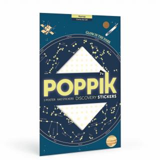 Poppik - Poster + stickers phospho CARTE DU CIEL (7-12 ans) - Jeu éducatif