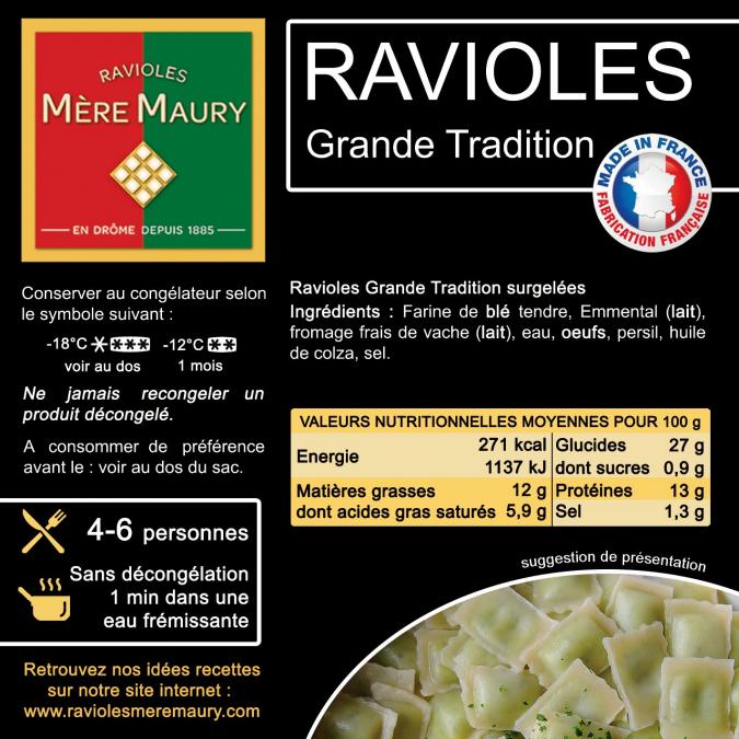 Les Ravioles de la Mère Maury - Ravioles Mère Maury surgelées Grande Tradition - Ravioles - 1 kg