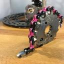 Roadstrap - Bracelet Femme Noir &amp; rose en chaîne de transmission pour les attaché(e)s de Moto / Vélo - Bracelet - Acier