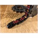 Roadstrap - Bracelet Homme Noir &amp; rouge en chaîne de transmission  pour l’attaché (e) s de Moto / Vélo - Bracelet - Acier