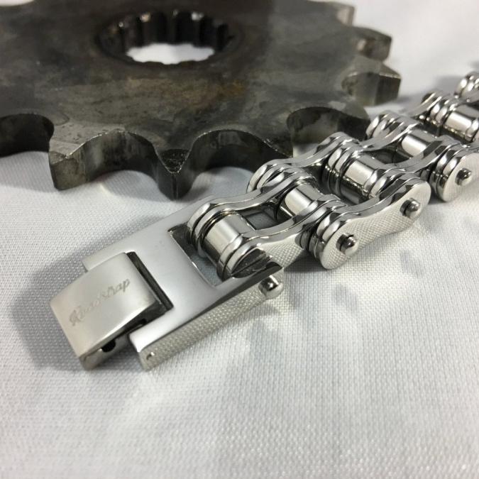 Roadstrap - Bracelet Man Silver en chaîne de transmission pour les attaché(e)s de Moto / Vélo - Bracelet - Acier