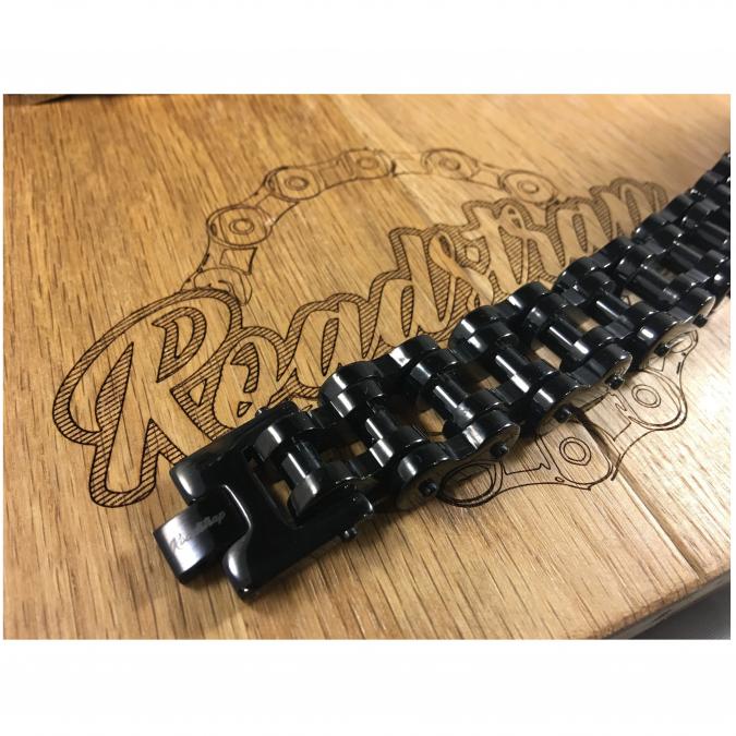 Roadstrap - Bracelet vintage black en chaîne de transmission pour les attaché(e)s de moto / Vélo - Bracelet - Acier