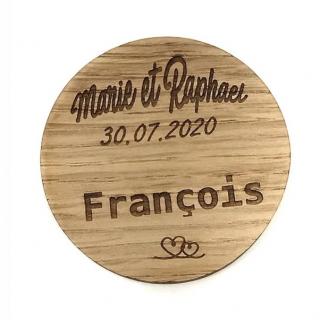 Sacdenoeud - Marque place en bois prenoms personnalisables - Marque place mariage