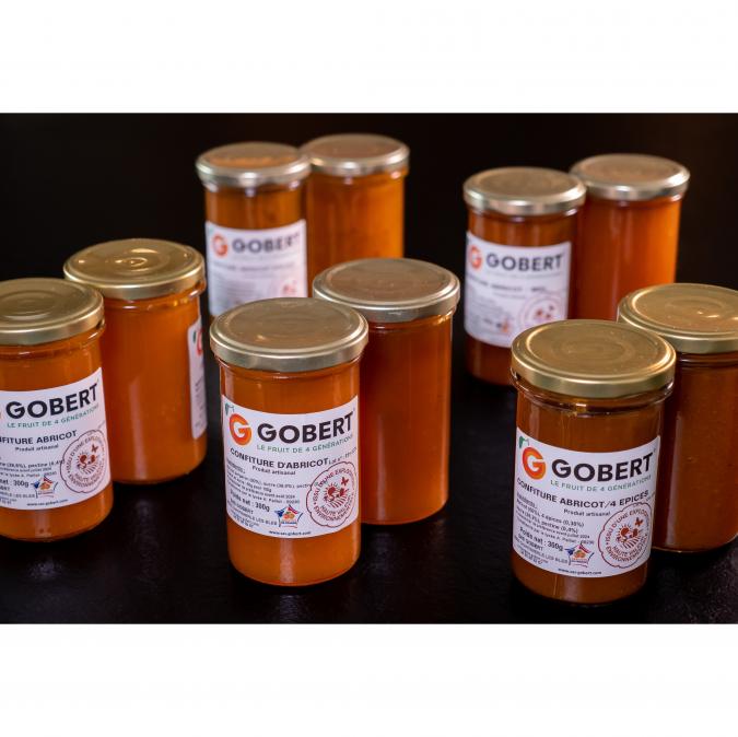 SAS Gobert, le fruit de 4 générations - Lot découverte 10 pots de confiture d&#039;abricot : nature, sucre de canne, miel, romarin, 4 épices - Confiture - 3