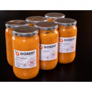 SAS Gobert, le fruit de 4 générations - Purée 100% abricot (sans ajout sucre) - lot de 6 pots de 780g - Compote