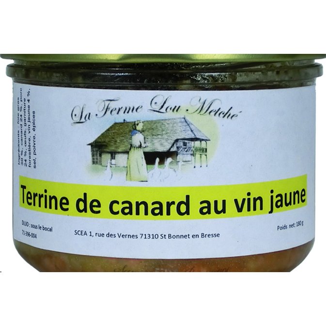 SCEA LOU METCHE - Terrine de canard au vin jaune - Terrine de canard