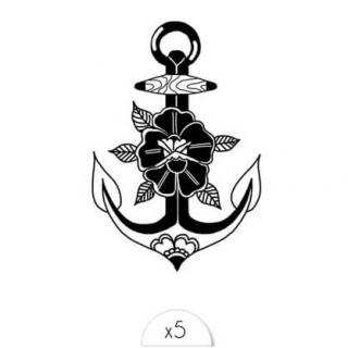 Sioou - Ancre fleur x5 - Tatouage éphémère