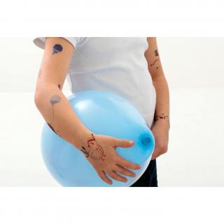 Sioou - Ballon bleu clair x5 - Tatouage éphémère