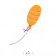 Sioou - Ballon orange x5 - Tatouage éphémère