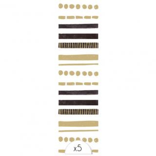Sioou - Bracelet barres noires et dorées x5 - Tatouage éphémère