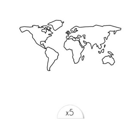 Sioou - Carte du monde x5 - Tatouage éphémère