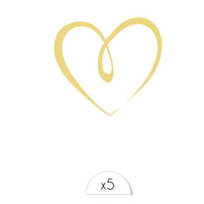 Sioou - Coeur doré x5 - Tatouage éphémère