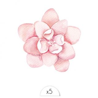 Sioou - Fleur rose x5 - Tatouage éphémère