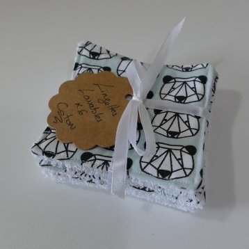 Sweet Choupy - 6 lingettes lavable panda origami - Lingette