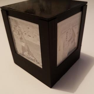 TD-PRINT-3D - Cube photo Led Personnalisable - ___Objet décoratif - Plastique