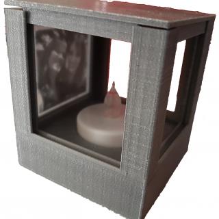 TD-PRINT-3D - Cube photo personnalisable ( bougie LED) - ___Objet décoratif - Plastique