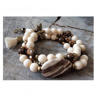 Terradelie Créations - Bracelet de Créateur en perles et Pierres de Gemmes - Bracelet - 4668