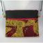 Terre de passion - Pochette bandoulière Wax rouge jaune et toile jute noir - Pochettes, sacs