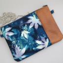 Terre de passion - Pochette sac à main impression cyanotype sur coton feuille érable - sac pochette