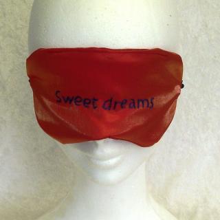 Ty cath créas breizh - Masque de nuit ou sieste en satin brodé rose - masque de protection