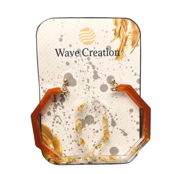 Wave Creation - Boucles d’oreilles Créole Rouille - Boucles d&#039;oreille - resine
