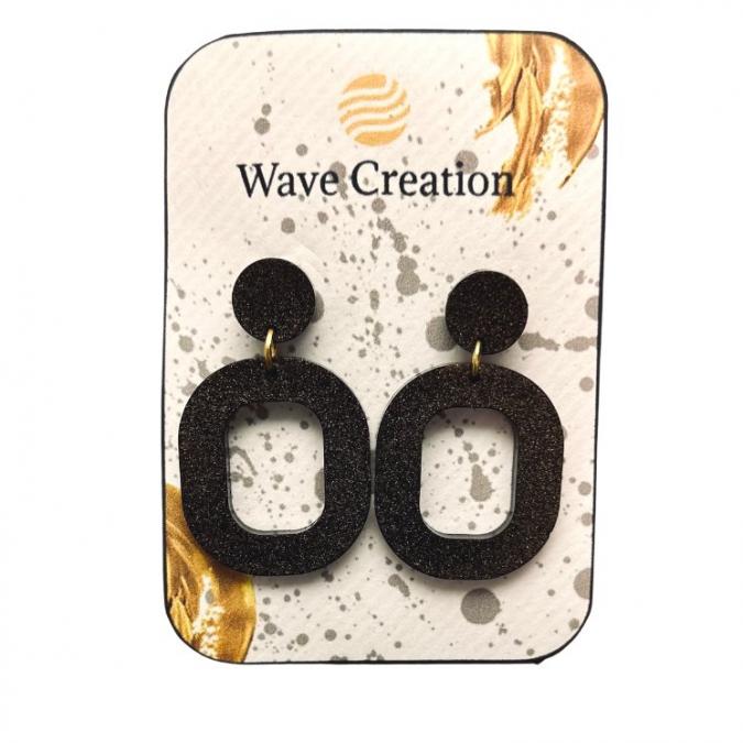 Wave Creation - Boucles d’oreilles Romy Noir - Boucles d&#039;oreille - resine